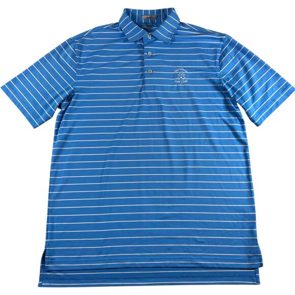 Peter Millar "The Island Golf Club” Summer Comfort Men’s Striped Polo – Size M - Picture 1 of 8